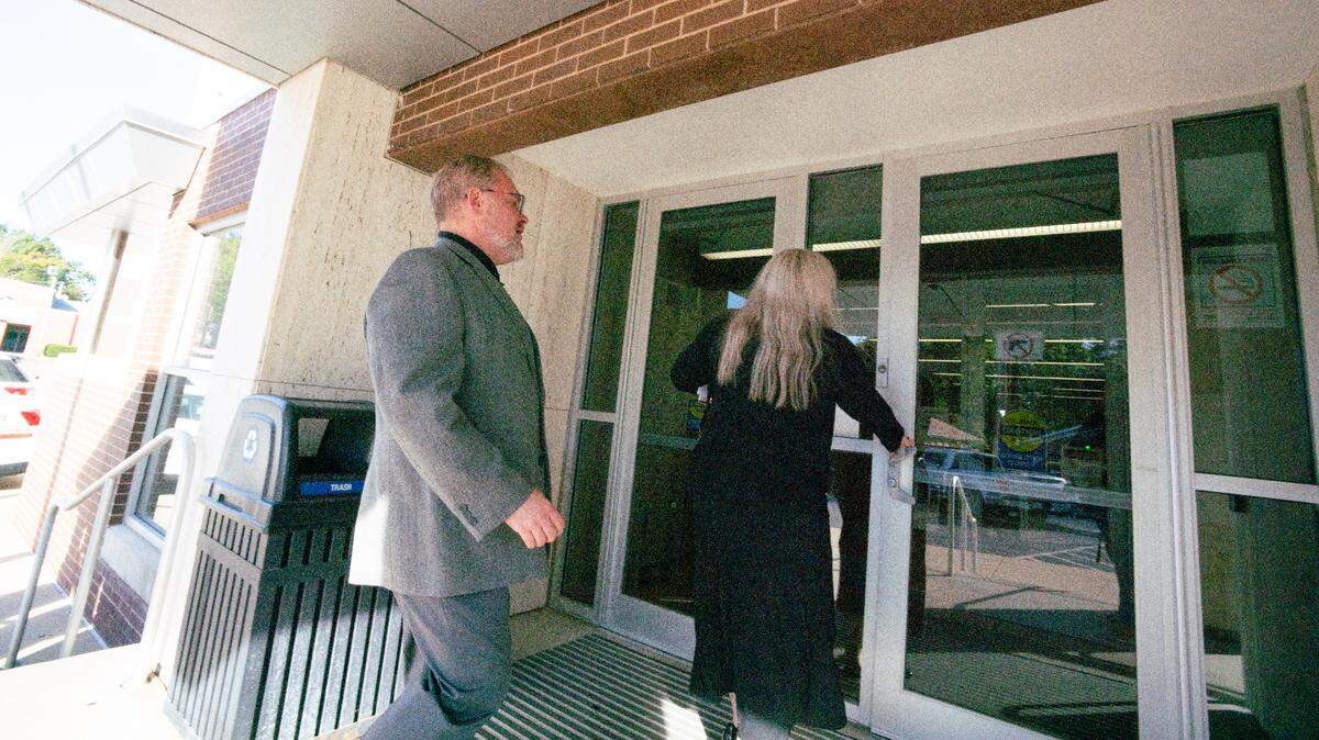 Michael S. Perham walks into the Madison County Criminal Justice Center in Edwardsville Tuesday for a detention hearing. He’s accused of murdering his girlfriend, Maha Tiimob.