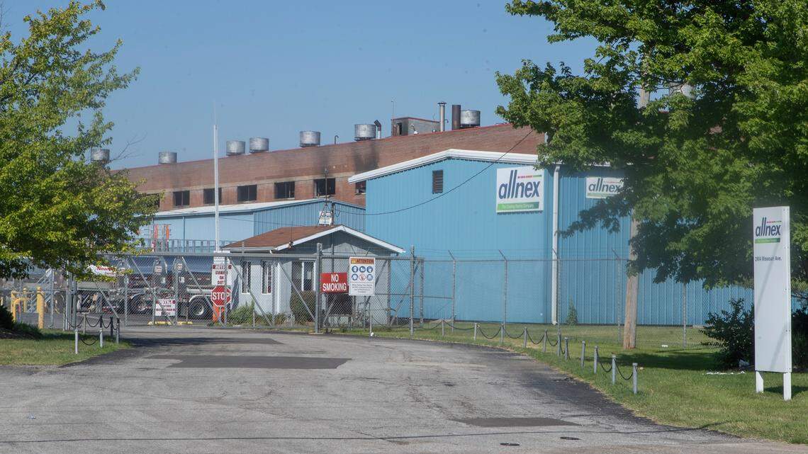 The Allnex USA Inc. chemical plant at 2904 Missouri Ave. in East St. Louis has experienced a chemical leak and a fire in July. The plant is pictured here on July 11, 2022, a day after the fire. The chemical leak occurred July 23, 2022.