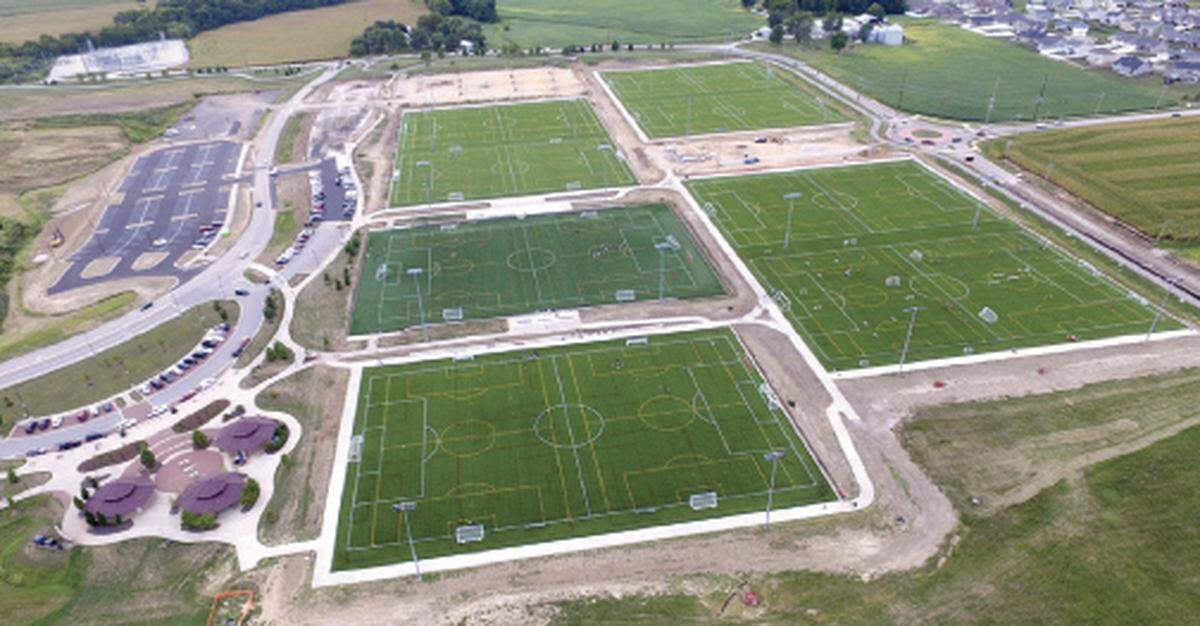 O’Fallon’s sprawling Family Sports Park on Obernuefemann Road has generated millions in tourism dollars for the city — $9.6 million in gross revenue last year alone — according to studies. City leaders are now considering investing in a year-round indoor fieldhouse to increase sports tourism receipts.