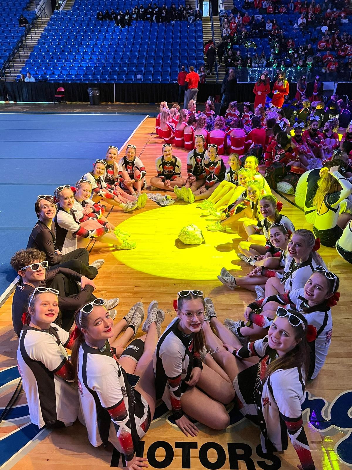 The Highland High School coed cheer team captured the IHSA Coed State Title and Championship at the IHSA State Finals on Friday, Feb. 4, and Saturday, Feb. 5, in Bloomington.