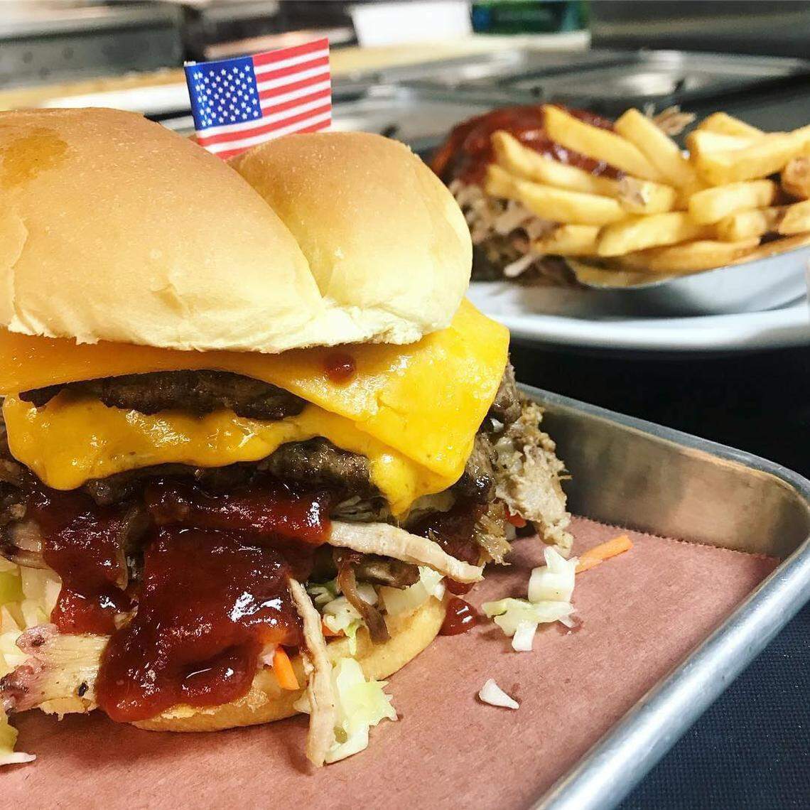 The Carolina Burger from the O’Town Food Hall and Tap House may arrive at your table via robot.