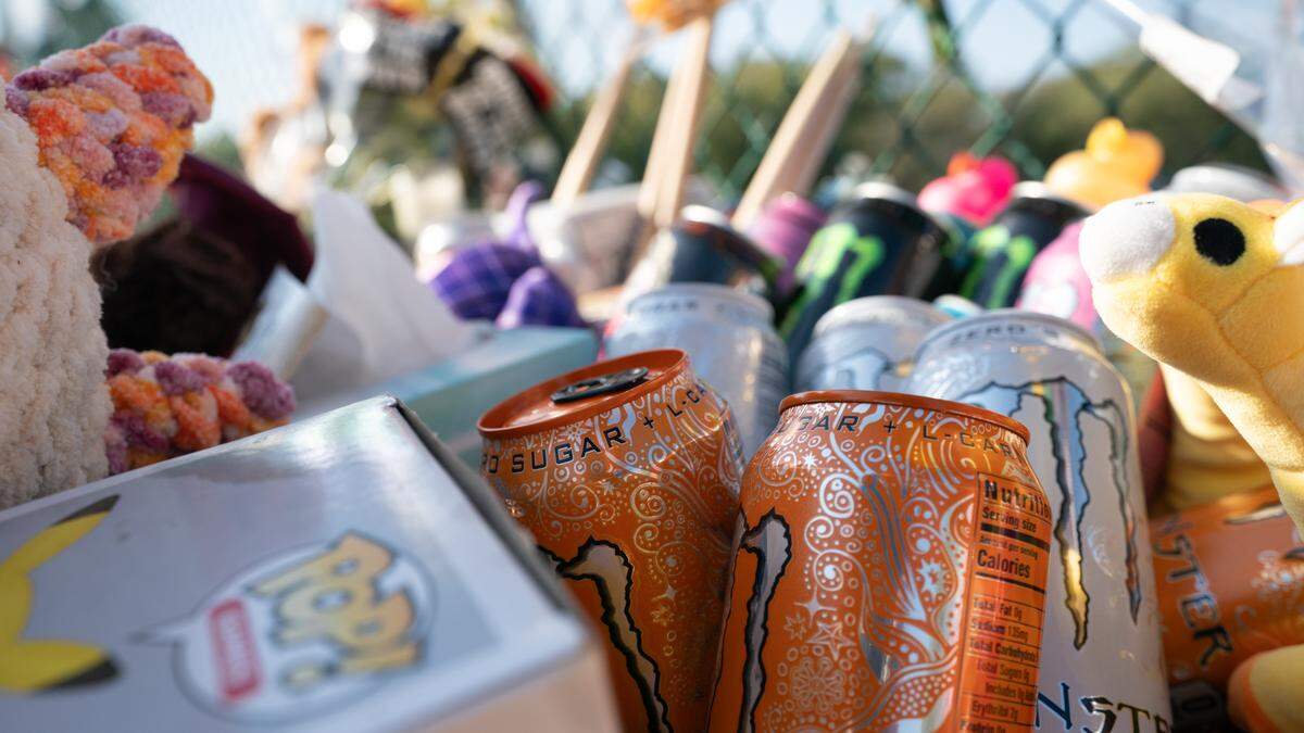 Close-up showing some items dedicated to Dalton Vonderheide, a Belleville West High School student who was killed in a crash Monday.