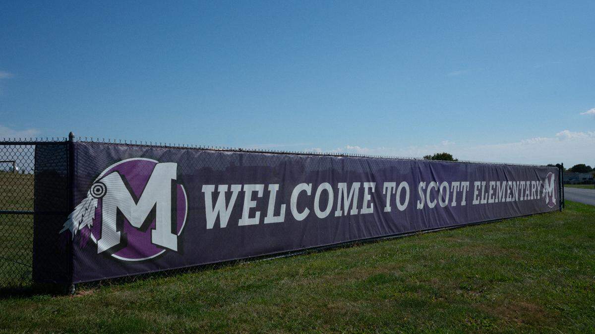 Outside of Scott Elementary School located in Scott Air Force Base on Sept. 26, 2023.