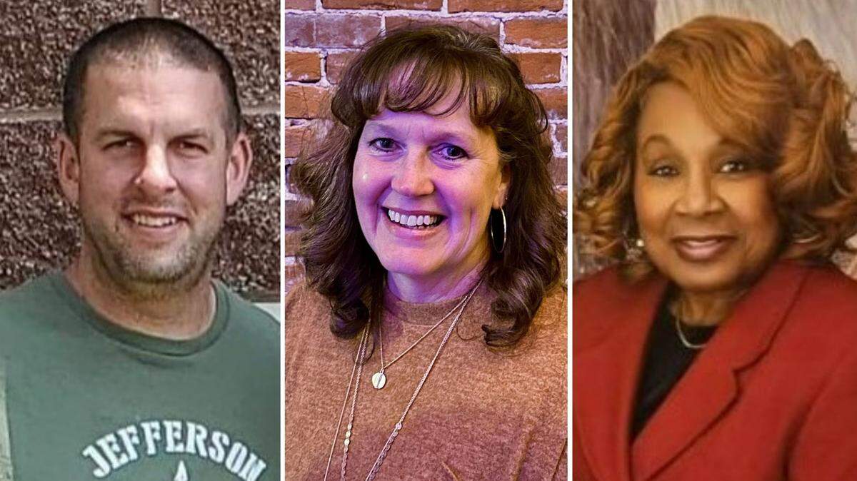 Pictured, left to right, are Brian Triska, former candidate for St. Clair County Board of Review; Shelly Schaefer, candidate for Belleville city clerk; and Irma Golliday, who ran for Board of Review and now is running for city clerk.