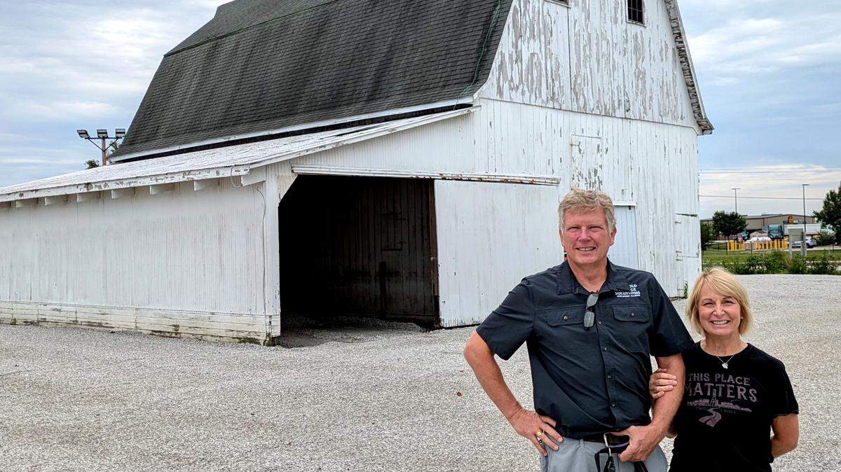 Dennis and Kim Haas, owners of White Barn Antiques and Mercantile and HaasHold Storage Solutions in New Baden
