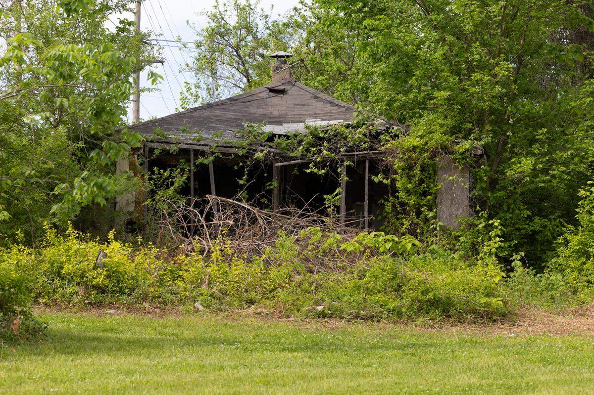 St. Clair County is demolishing derelict homes in Cahokia Heights like this one at 428 N. 59th St.