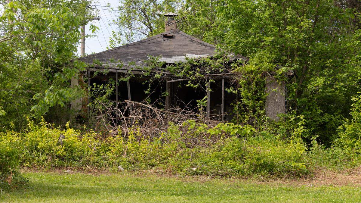 St. Clair County is demolishing derelict homes in Cahokia Heights like this one at 428 N. 59th St.