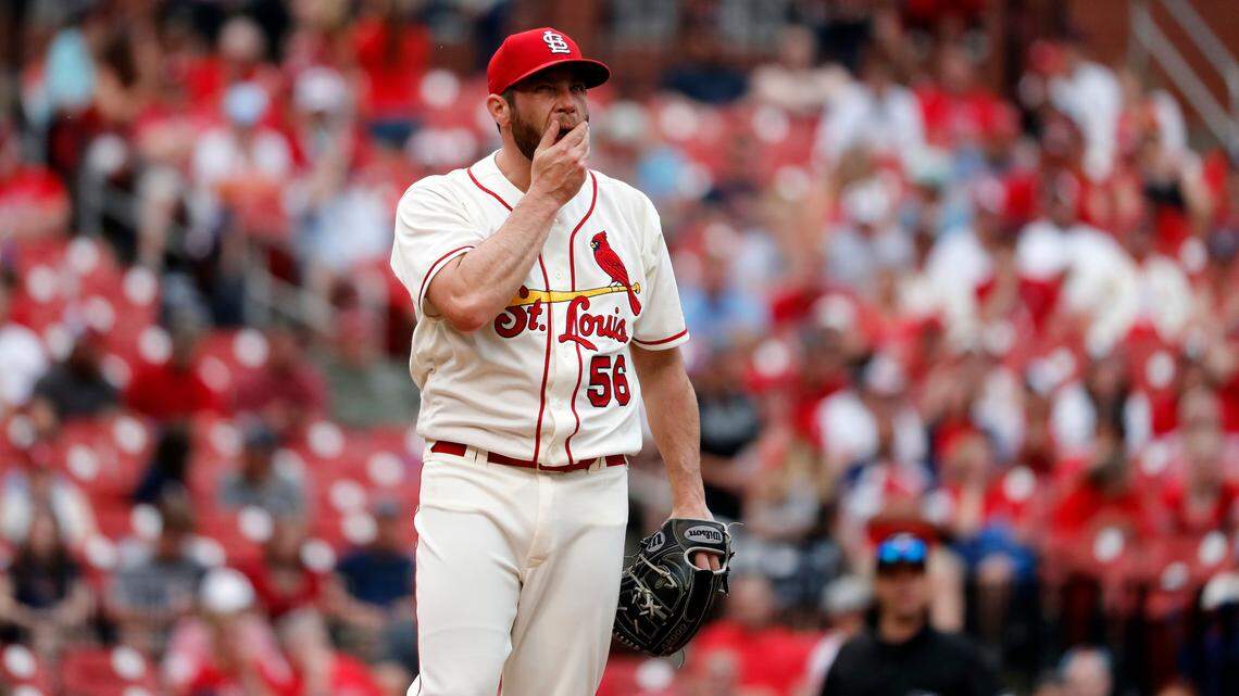 Greg Holland reacts on the mound after giving up a home run.