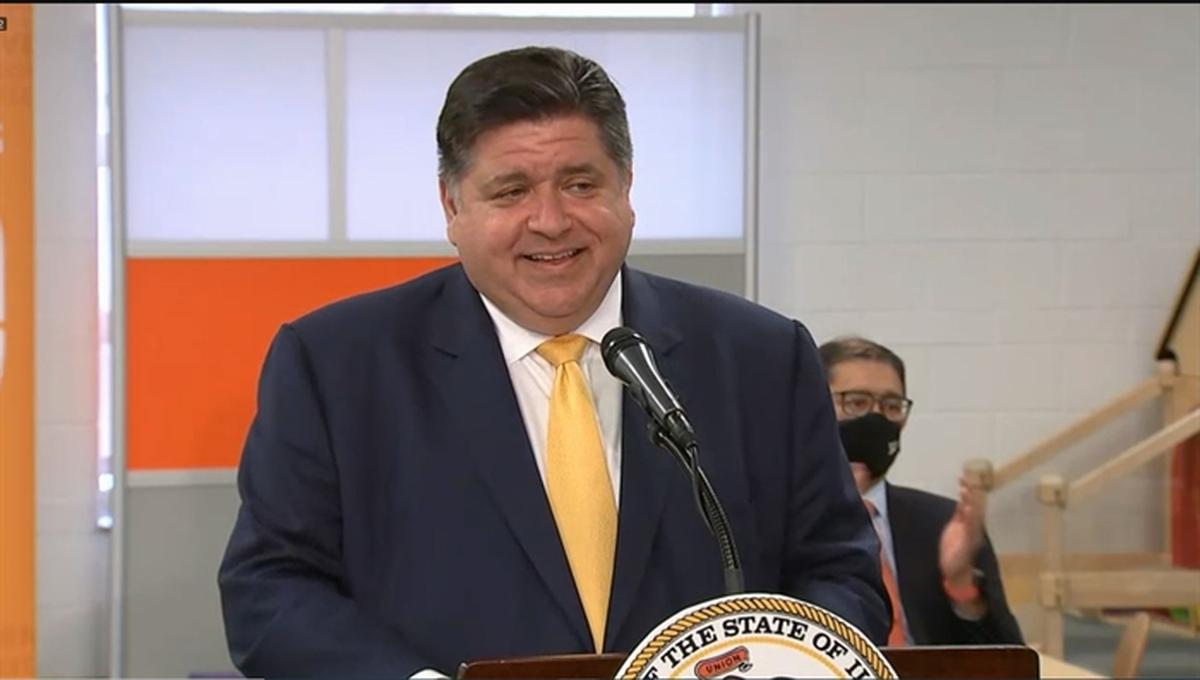 Gov. J.B. Pritzker announces new state investments in child care and early childhood education programs during a news conference at the Metropolitan Family Services Learning and Wellness Center in Chicago.