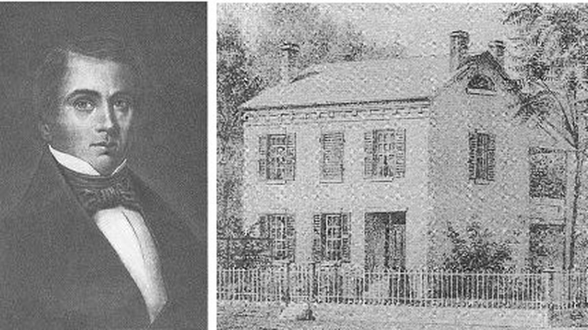 Gustave Koerner was a passionate anti-slavery activist and key figure in helping to get Abraham Lincoln elected as president of the United States in 1860. At right is an old photo of his home in Belleville.