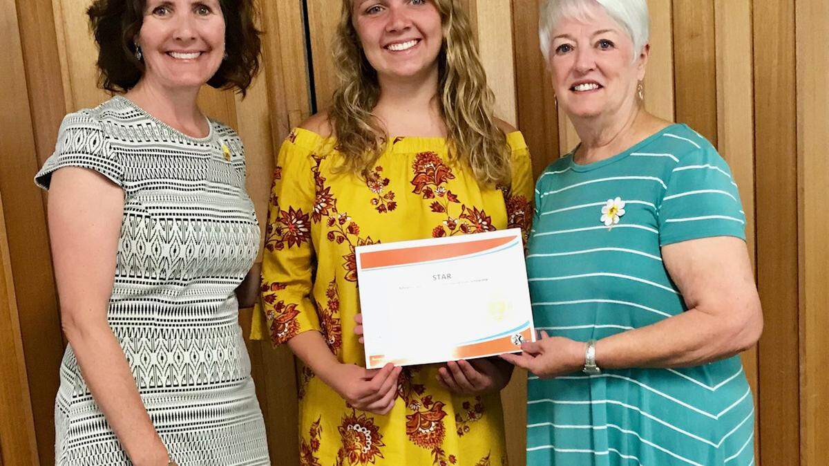 Caitlin Lloyd, a 2018 graduate of OTHS, has been awarded a prestigious P.E.O. STAR scholarship. She was selected to receive this award based on her excellence in leadership, extracurricular activities, community service, academics, and potential for future success. She was nominated for the scholarship by Chapter LJ of the P.E.O. Sisterhood, an international philanthropic and educational organization that promotes educational opportunities for women. Karen Braatz, President of Chapter LJ, presented the scholarship to Caitlin who is shown with her mother, Kristen Lloyd.