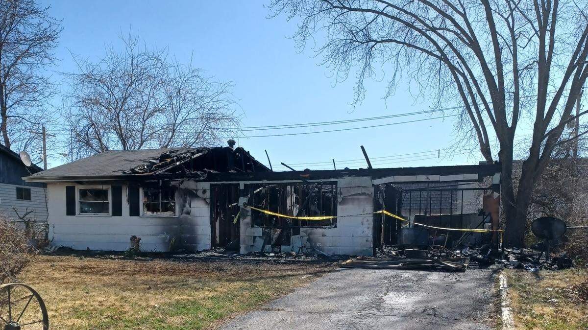 Fire destroyed a home on Miskell Boulevard near its intersection with Jones Street in Cahokia early Sunday morning.