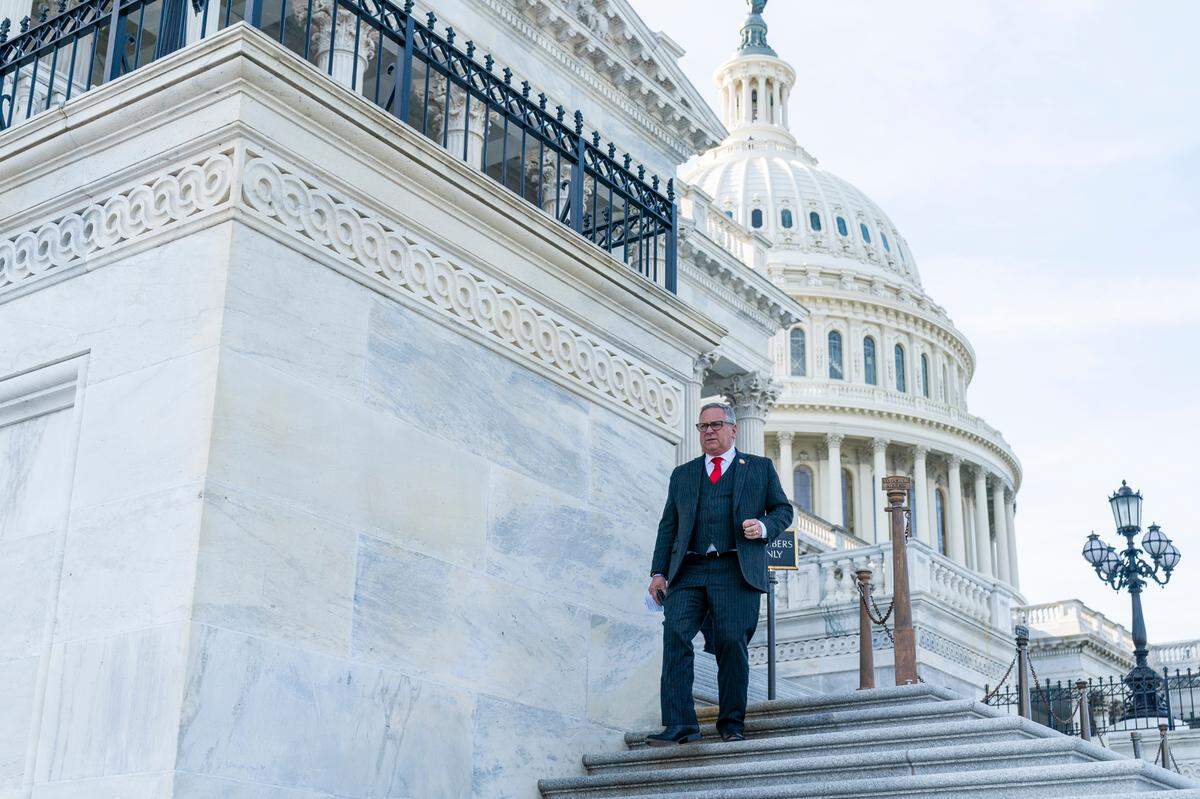 U.S. Representative Mike Bost, R-Murphysboro, walks down the U.S. Capitol’s steps after an April 2024 in Washington, D.C. Bost represented Granite City until 2021 when congressional districts were redrawn.