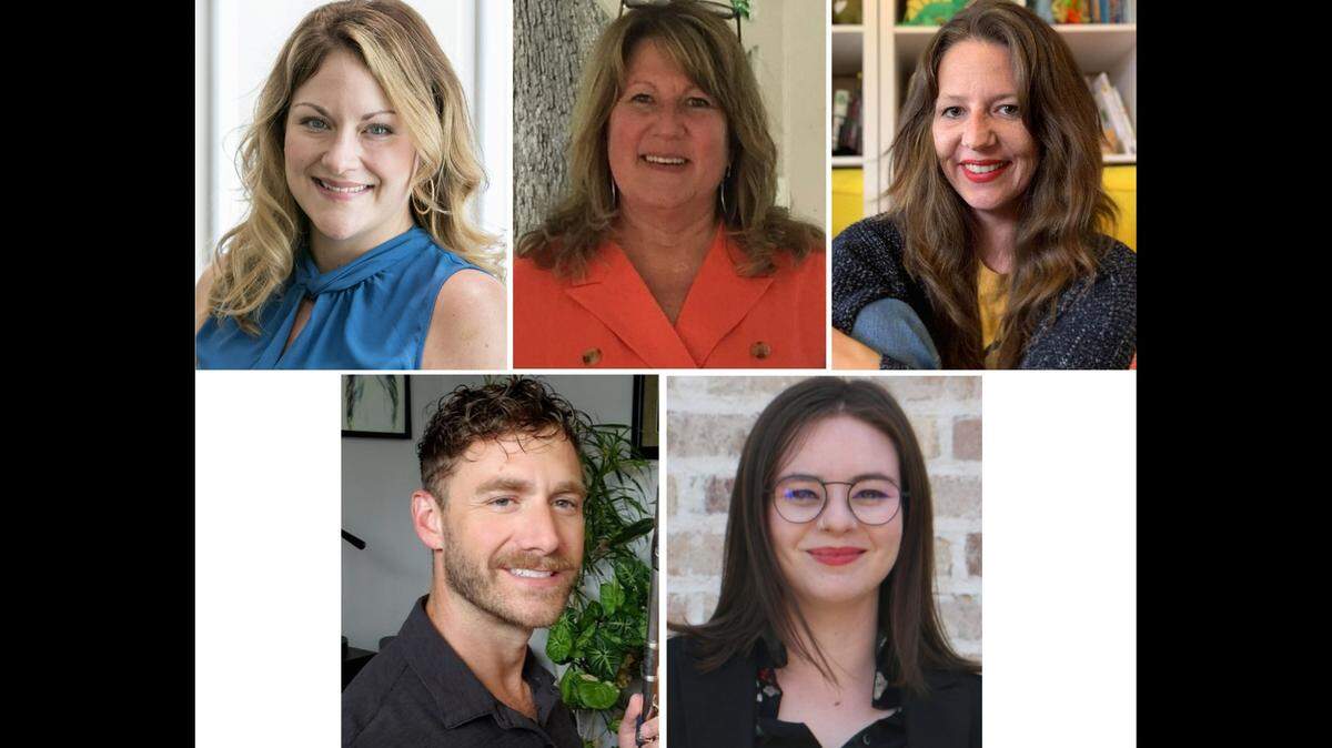 Former and current Belleville employees who have handled public relations and marketing or website coordination for the city since 2019 include Jennifer Ferguson, clockwise from top left, Kathy Kaiser, Courtney Adams, Madison Faulkner and Matthew Allison.