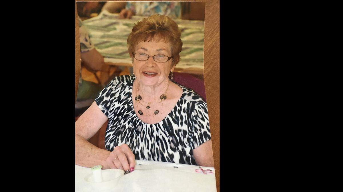 Marlene Herrmann, of Millstadt, is shown quilting at Concordia United Church of Christ in Belleville. That’s one of the activities keeping her busy at home during the coronavirus scare.