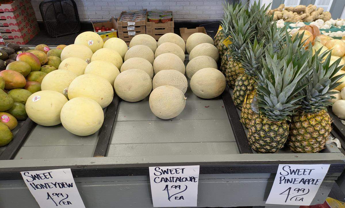 Mango, melons and pineapple
