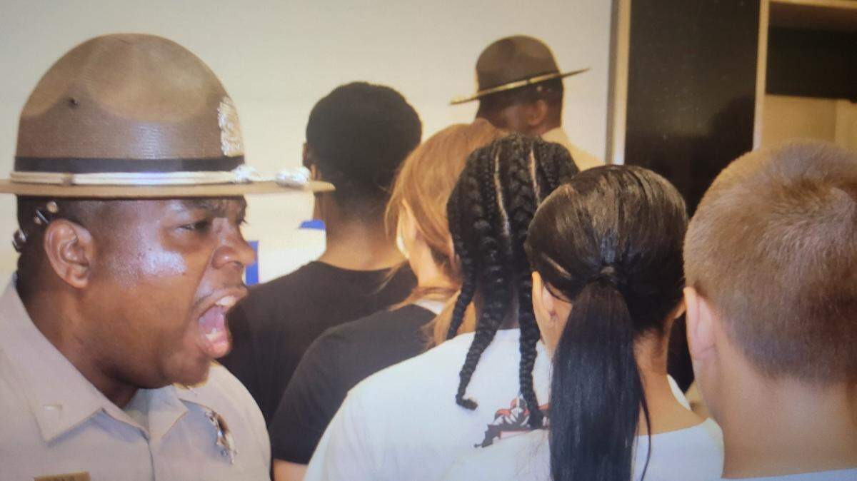 Illinois State Police Sgt. Calvin “Buddy” Dye Jr. addresses cadets at the Team Illinois Youth Police Camp. Dye coordinates and heads up the camp, which will take place Sunday, July 16, through Saturday, July 22, at Principia College in Elsah, Illinois.