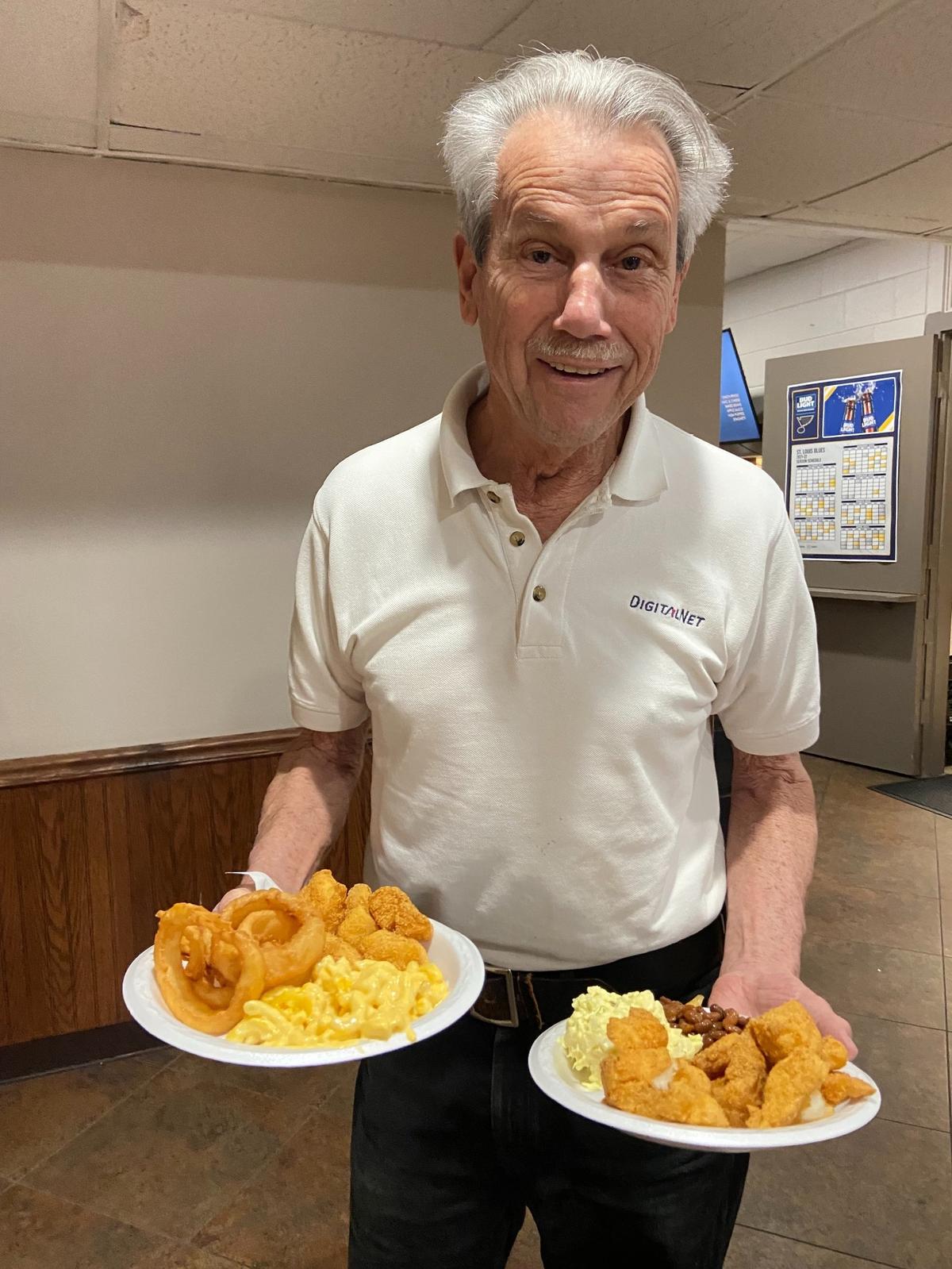 Volunteers and staff at the O’Fallon Knights of Columbus Hall are gearing up for the biggest fish fry in town this Lenten season, and have extended Friday dinner service to 8 p.m. Glenn Loyet, who never misses a Friday fish fry, has been a KC member since 1966.