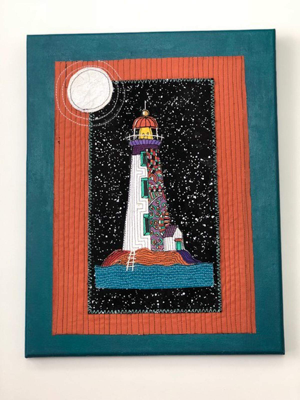 The “Fabric of Spring” exhibit opens March 6 at the Green Door Art Gallery in Webster Groves. “Lighthouse at Midnight” by Mary Beth Gray is a sewn fabric piece that will be featured in the exhibition.