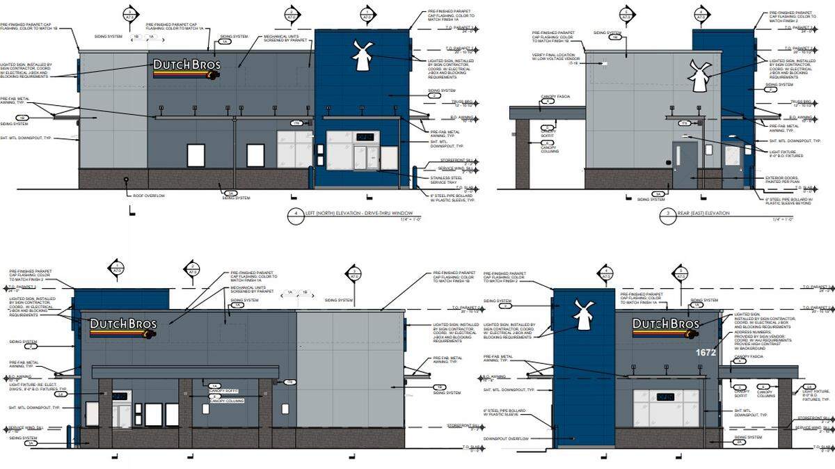 This artist rendering is part of a site plan for a new Dutch Bros Coffee shop in Belleville. The company also has Illinois locations in Glen Carbon, Fairview Heights, Urbana and Mount Vernon.
