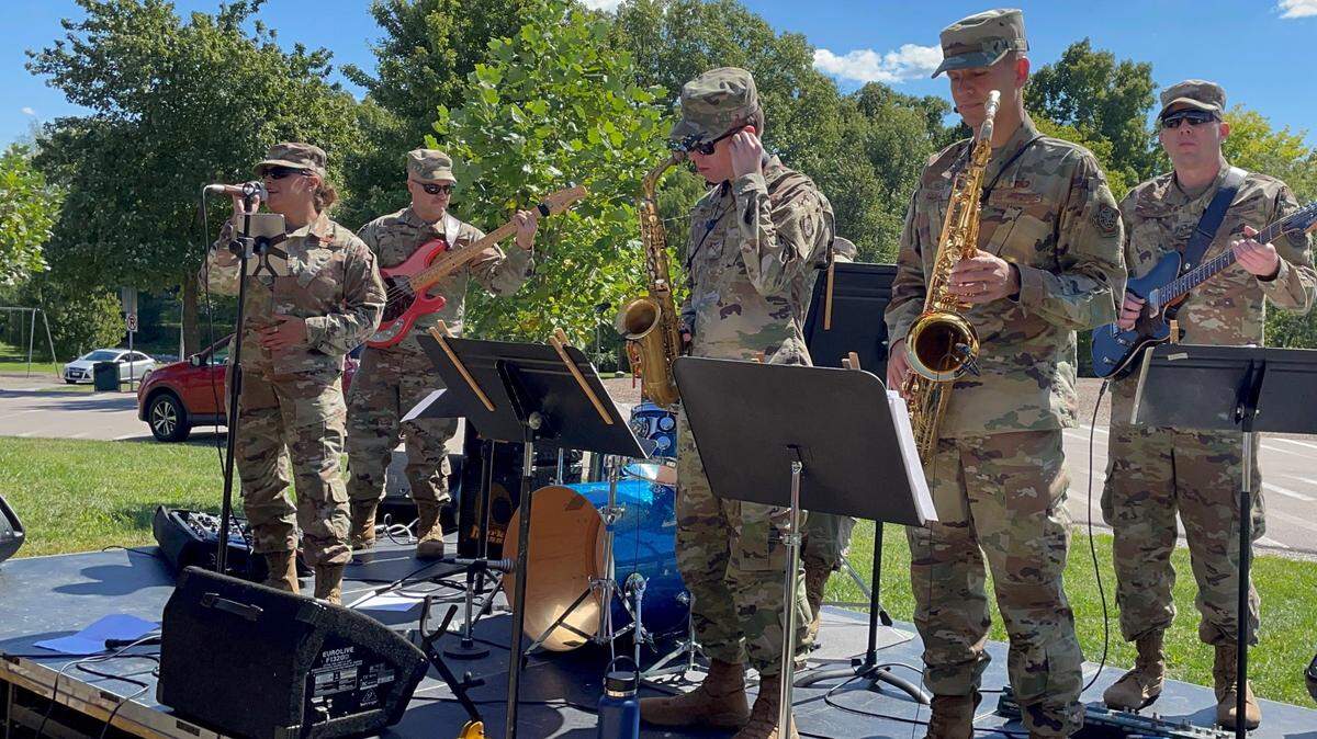 Scott Air Force Base’s Shades of Blue Band performed at the Peace Festival on Saturday at Shiloh Community Park.