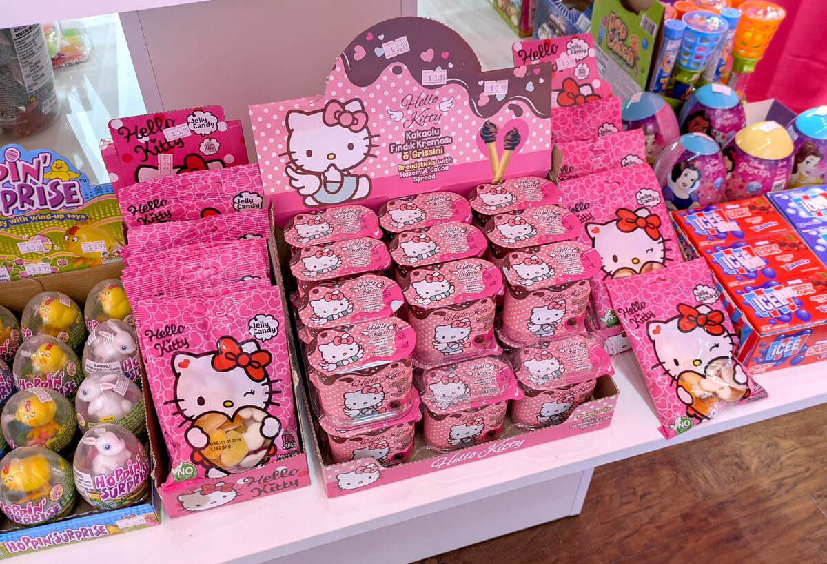 Hello Kitty candies and other snacks featuring fun characters