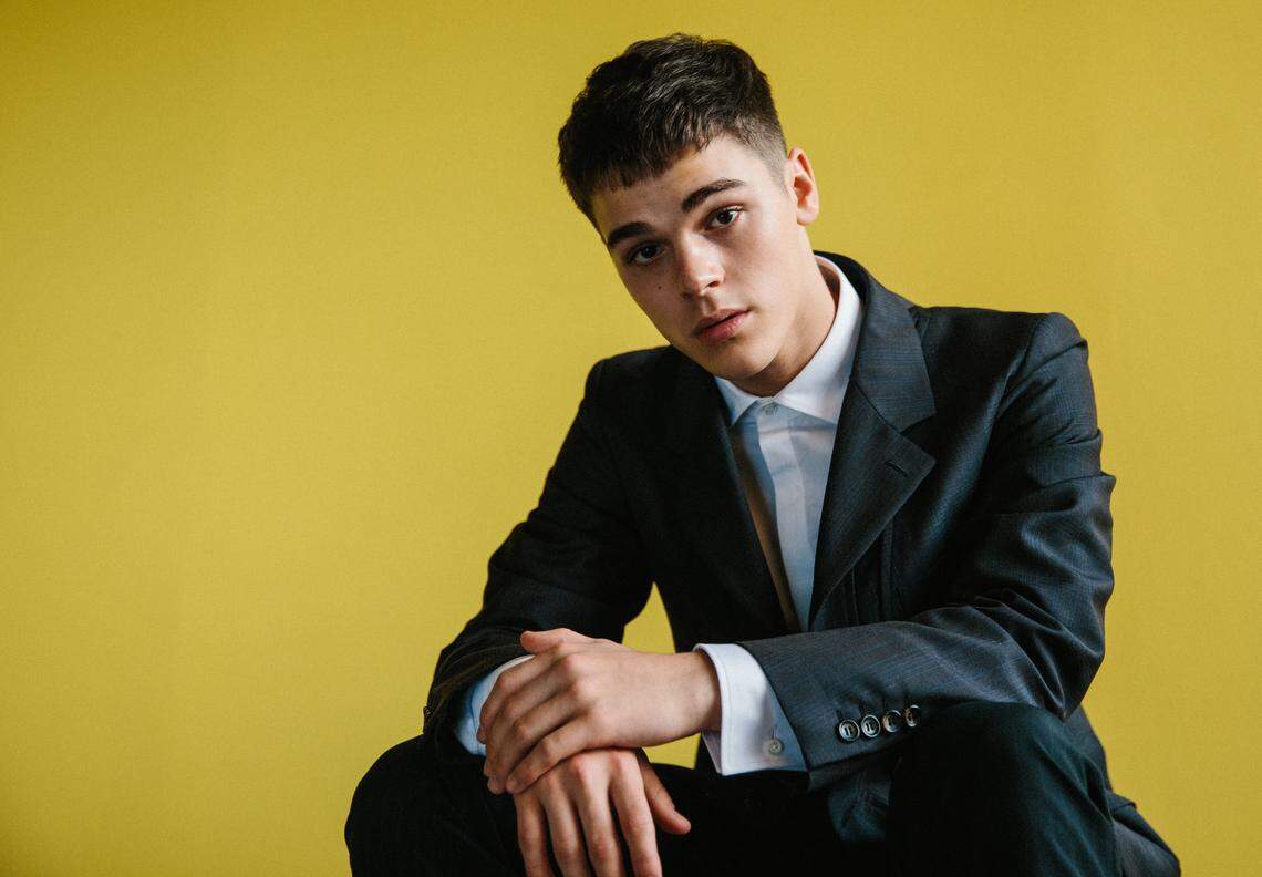 Former Belleville West student A.J. Mitchell, 17, who now lives in Los Angeles, poses for a publicity shot. He signed a contract last year to record four albums with Epic Records.