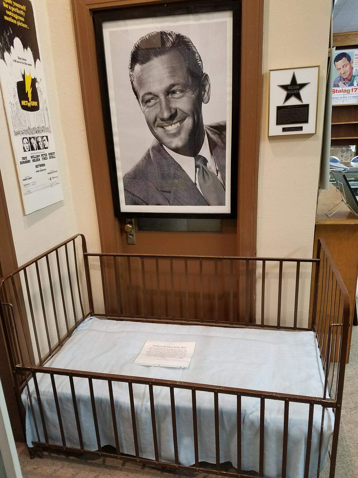 William Holden's crib is on display at the O'Fallon History Museum.