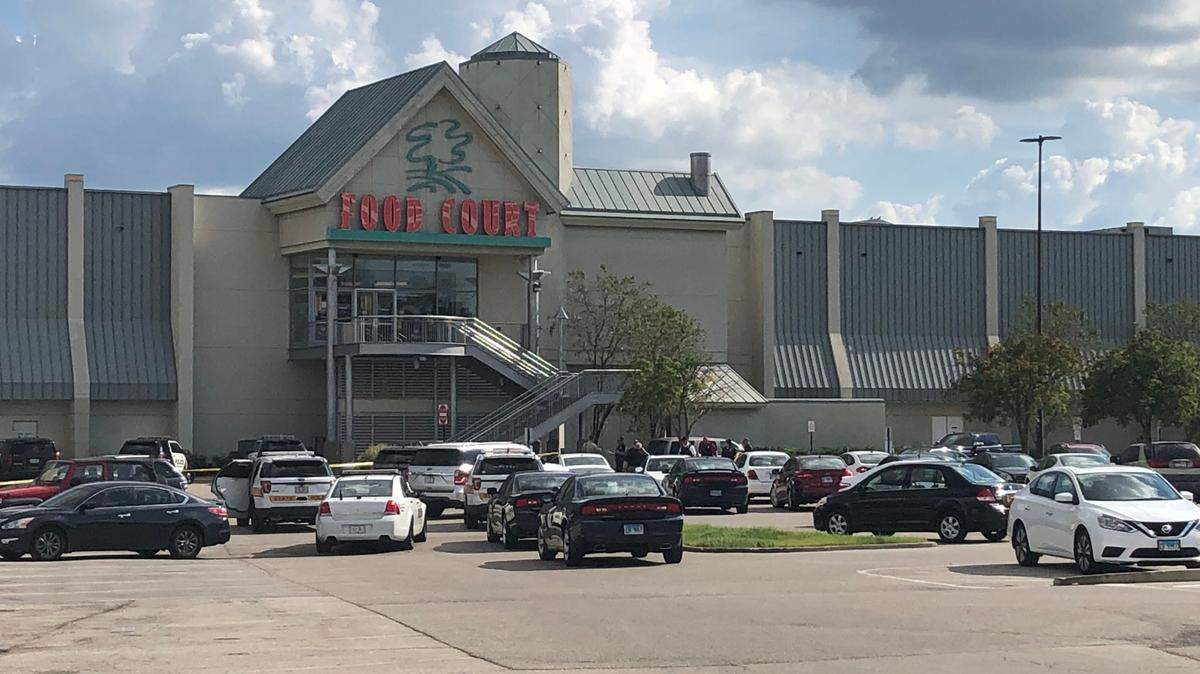The food court entrance at St. Clair Square in Fairview Heights.