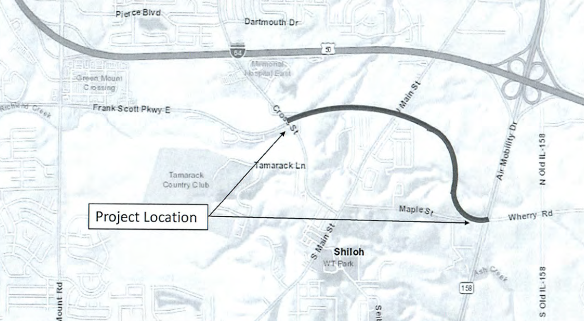 An upcoming road project will add a new, two-lane section to Frank Scott Parkway from Cross Street in Shiloh to Air Mobility Drive near Scott Air Force Base.