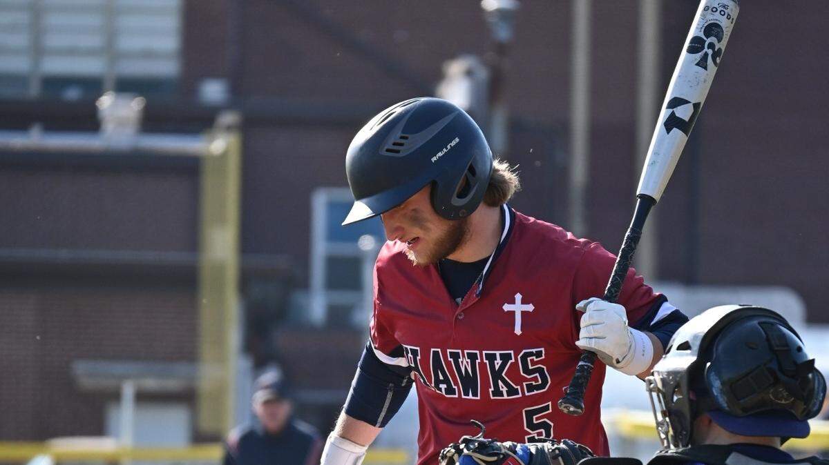 Gibault’s Daniel Darin takes a pitch during a game this season. Darin and the Hawks are set to open action at the IHSA Class 1A state tournament at 10 a.m. Friday, June 2, at Dozer Park in Peoria.