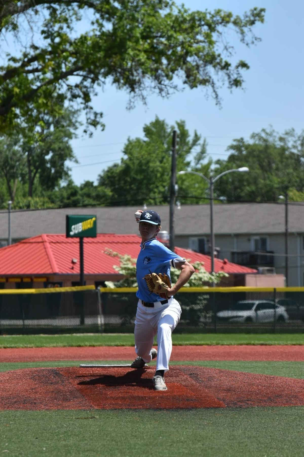 Belleville East High School’s Owen Kelly delivers a pitch during a game this spring. Kelly is the winner of the Belleville News-Democrat Baseball Player of the Year high school poll for 2022, as selected by readers of bnd.com.