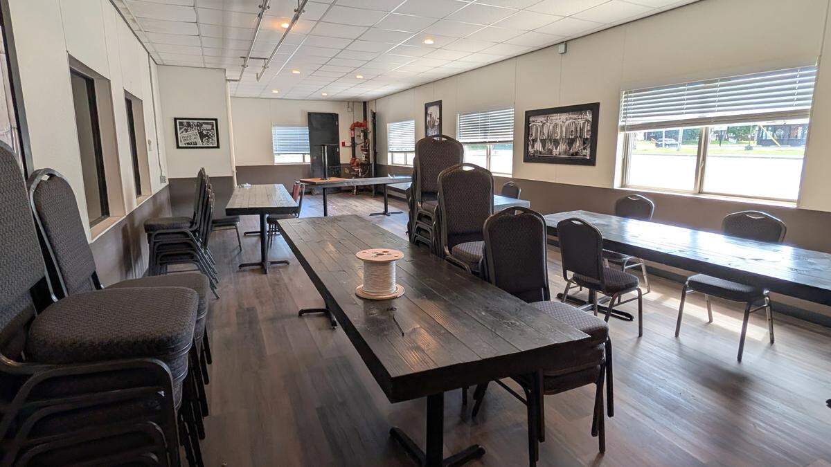 View of the private event room at Mac's on Main