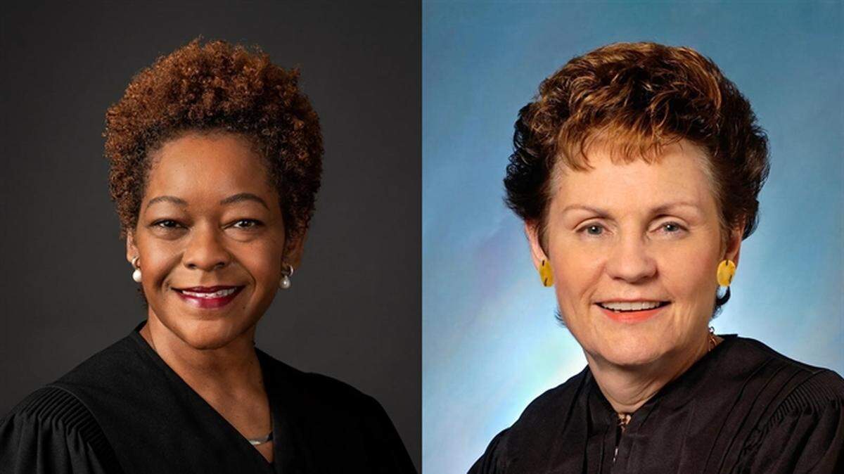 4th District Appellate Justice Lisa Holder White, left, has been appointed to succeed Justice Rita Garman, right, making her the first Black woman to serve on the state’s high court.