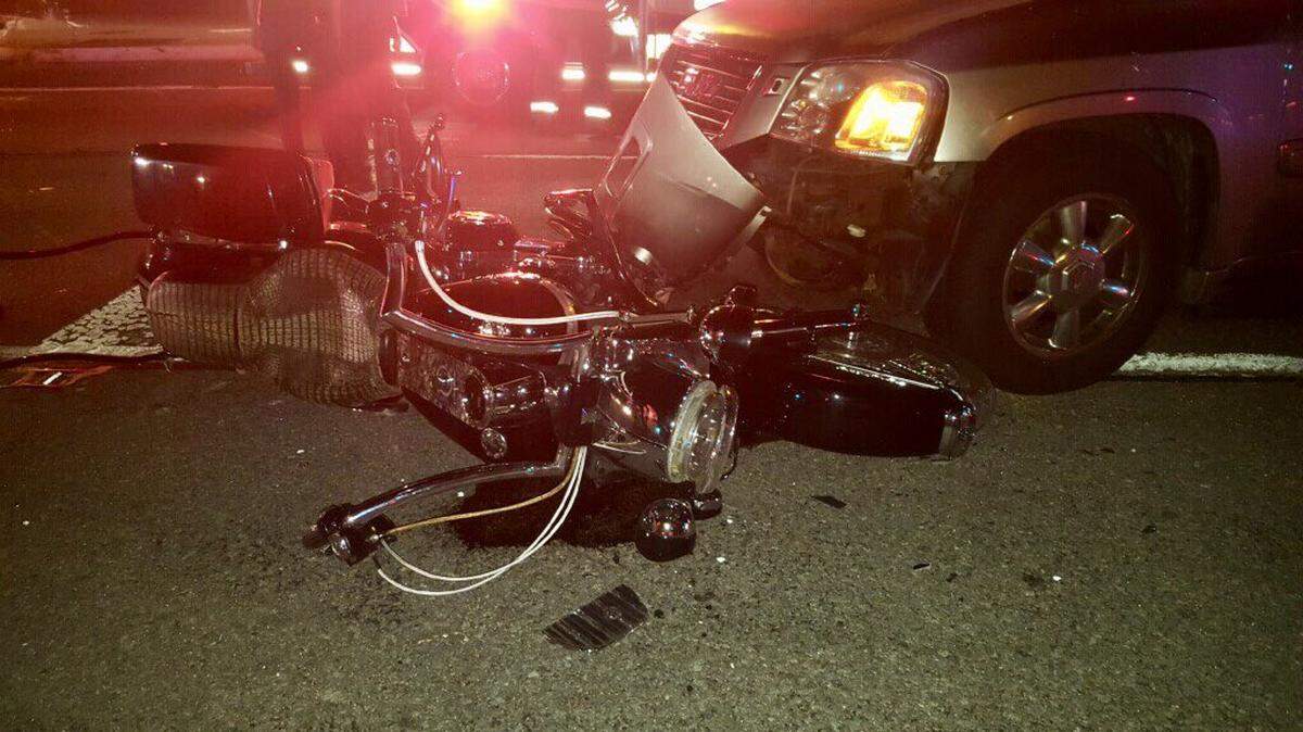 Two people were injured in separate motorcycle crashes Monday night in Belleville.