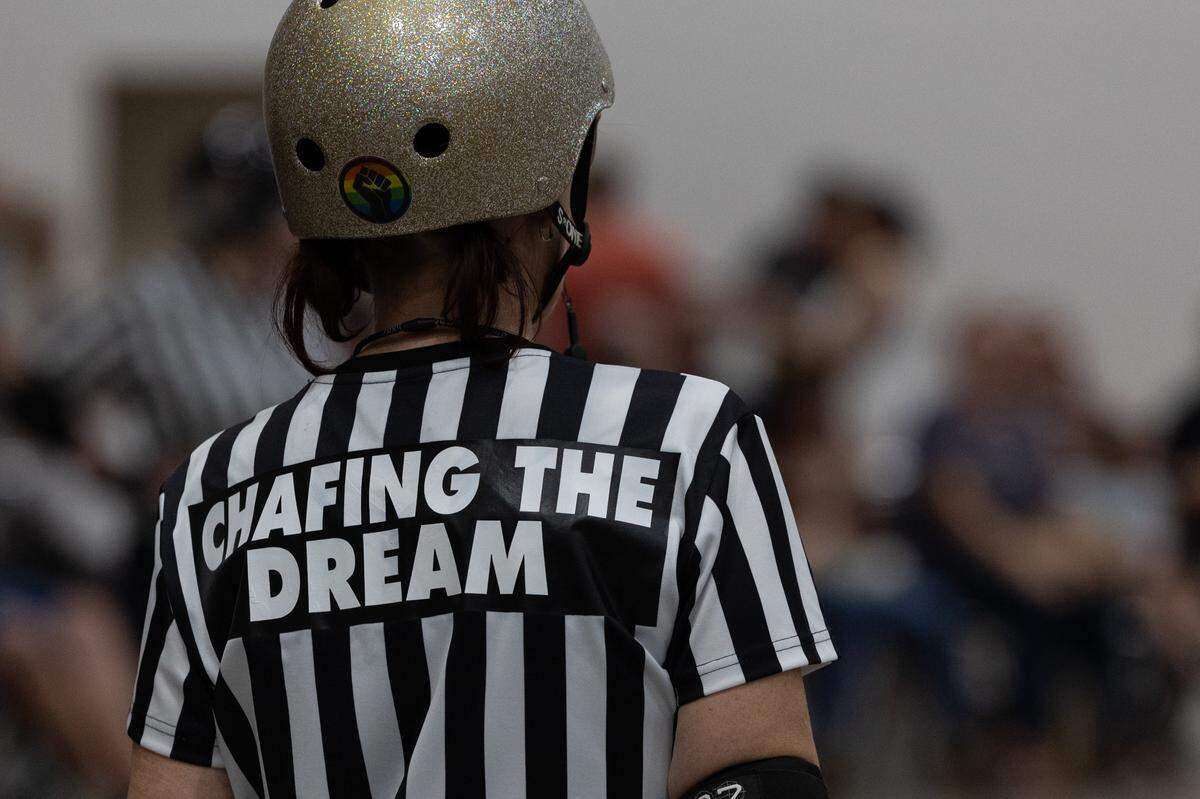 Catchy names and slogans are ubiquitous in roller derby, including the referees.