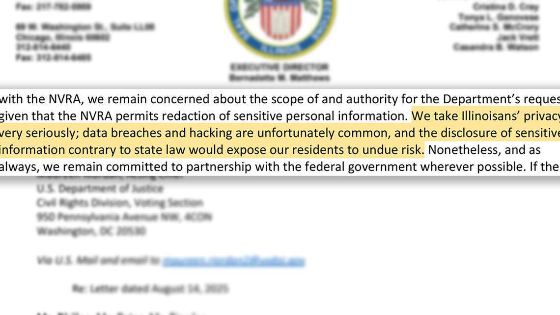 Illinois elections board refuses to give DOJ sensitive voter data