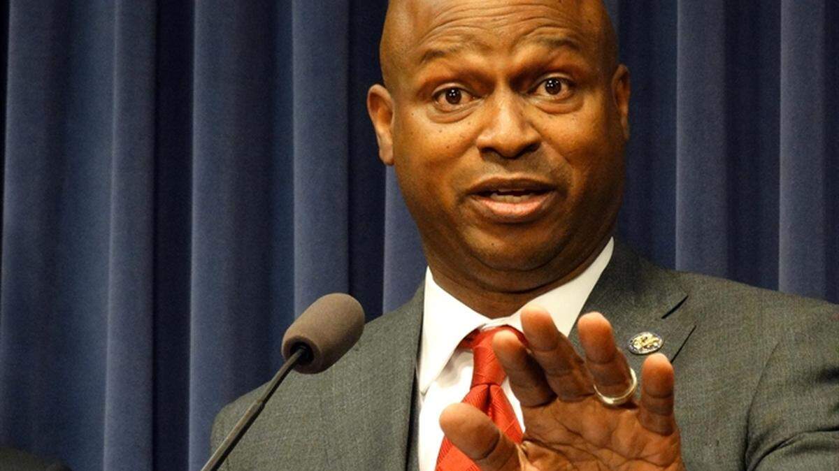 House Speaker Emanuel “Chris” Welch speaks at a news conference after the House adjourned Wednesday at the Illinois State Capitol.