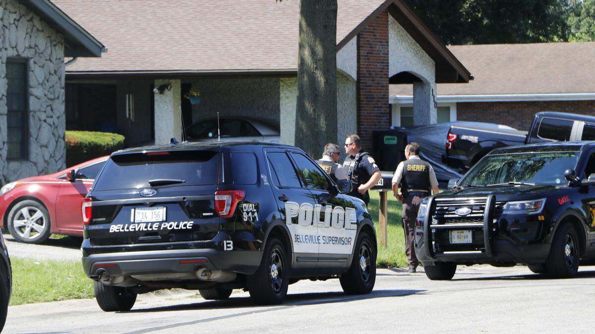 St. Clair County sheriff’s deputies and Belleville police officers were on scene responding to a call in a neighborhood in this 2019 file photo. In 2023, state legislation known as the Safety, Accountability, Fairness and Equity-Today Act, or SAFE-T Act, makes changes affecting law enforcement officers.