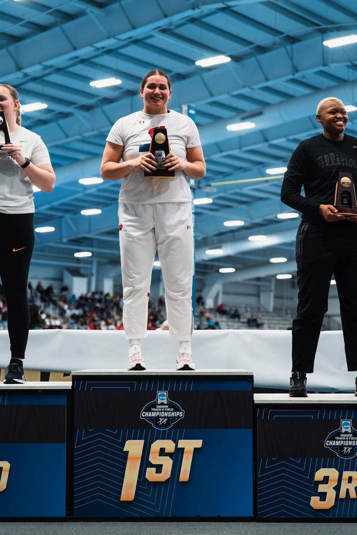 Taylor Kesner, a junior at the University of Wisconsin and 2021 graduate of Highland High School, claim the women’s weight throw the NCAA National Indoor Championship at Virginia Beach Sports Complex in Virginia Beach.