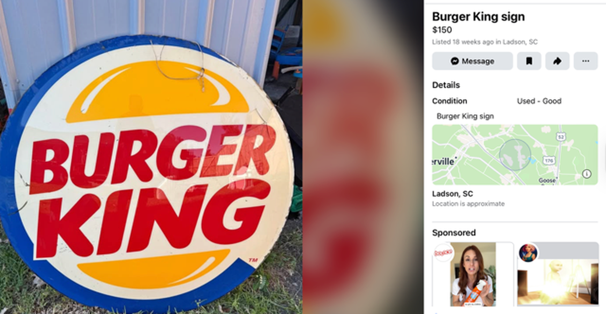 A Burger King sign in good condition