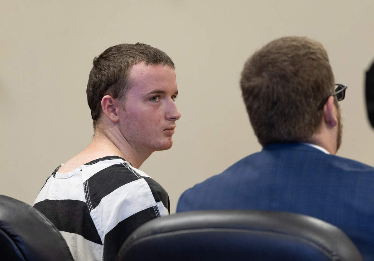 Colton Cissell is charged with six felonies in Madison County Circuit Court in connection with an explosion and fire that killed three people on April 5 in rural Troy. Here, he’s shown talking to his attorney at his pre-trial detention hearing.