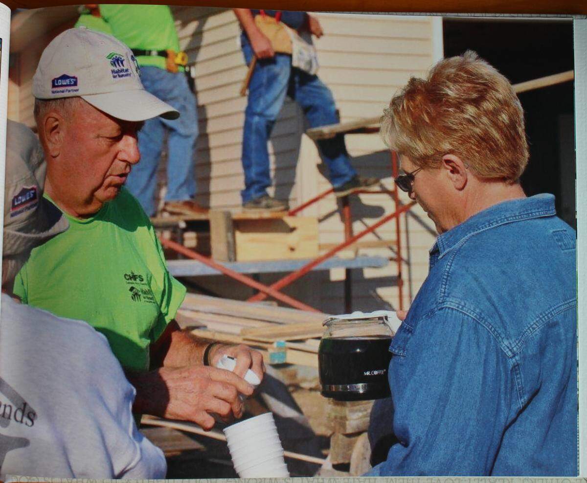 Vince Wesselmann is shown with fellow volunteer Joan Timmermann, of Carlyle, working on a Habitat for Humanity project in Southern Illinois.