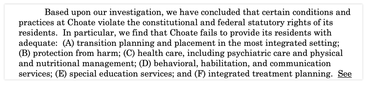 Excerpt from A DOJ report about Choate issued in 2009.
