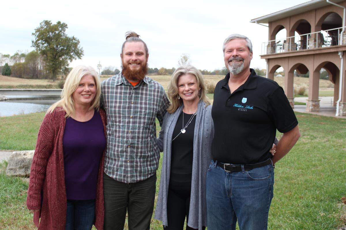 Steve and Angela Gorazd, right, plan to open Bella Vista Winery in Maryville with help from son Matt, who will maintain the building and vineyard, and Angela’s sister, Sheila Woodcock, general manager.