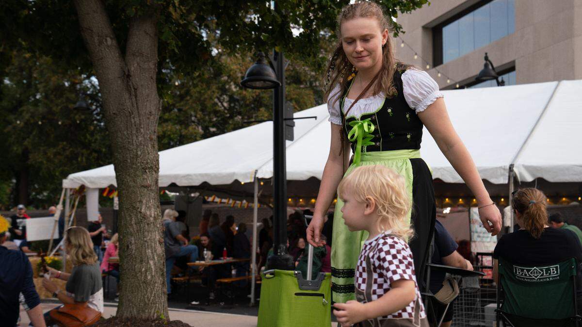 Scenes from Belleville’s Oktoberfest in 2023. Themed attire ranged from German lederhosen to scarecrow costumes, dotting the festival landscape.