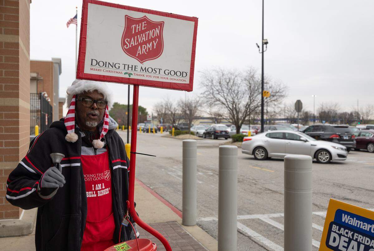 Until Christmas, the Salvation Army will be outside of Wal-Marts across the metro-east, such as this one in Belleville.