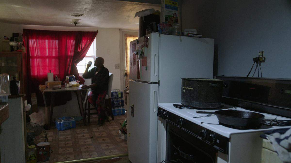 William McNeal, 73, says he doesn’t trust the water at his home in Cahokia Heights. He uses bottled water provided by legal firm Equity Legal Services to cook, drink and brush his teeth.