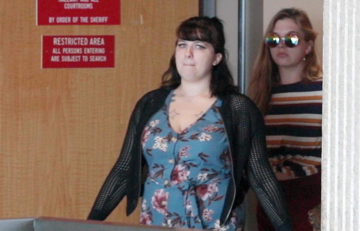 Kane Friess-Wylie’s mother, Lindsey Friess, exits the courtroom after Gyasi Campbell, 26, was sentenced Wednesday to five years in prison in the death of 2-year-old Kane Friess-Wylie in 2017.
