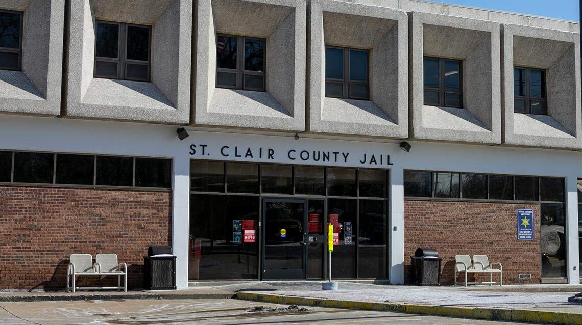 Exterior of the St. Clair County Jail and Sheriffs department in Belleville, Illinois.